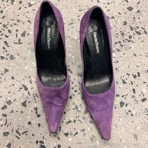 Cesare Paciotti Purple Suede Heels